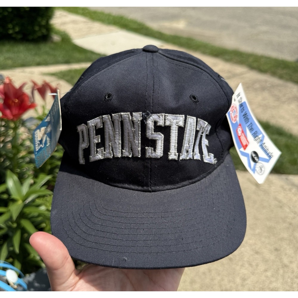 Vintage Penn State Nittany Lions Hat Cap Mens Snap Back Navy Arch Logo Starter